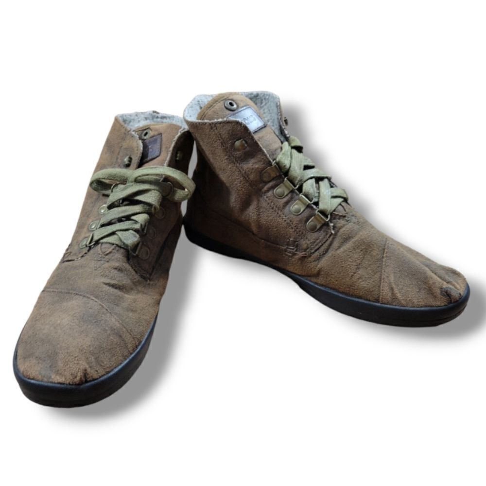 Toms Shoes Size 11 W Women's Toms Highlands Botas Boots High Top Canvas Brown
